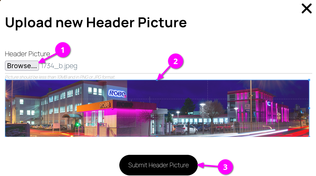 Upload Header Picture