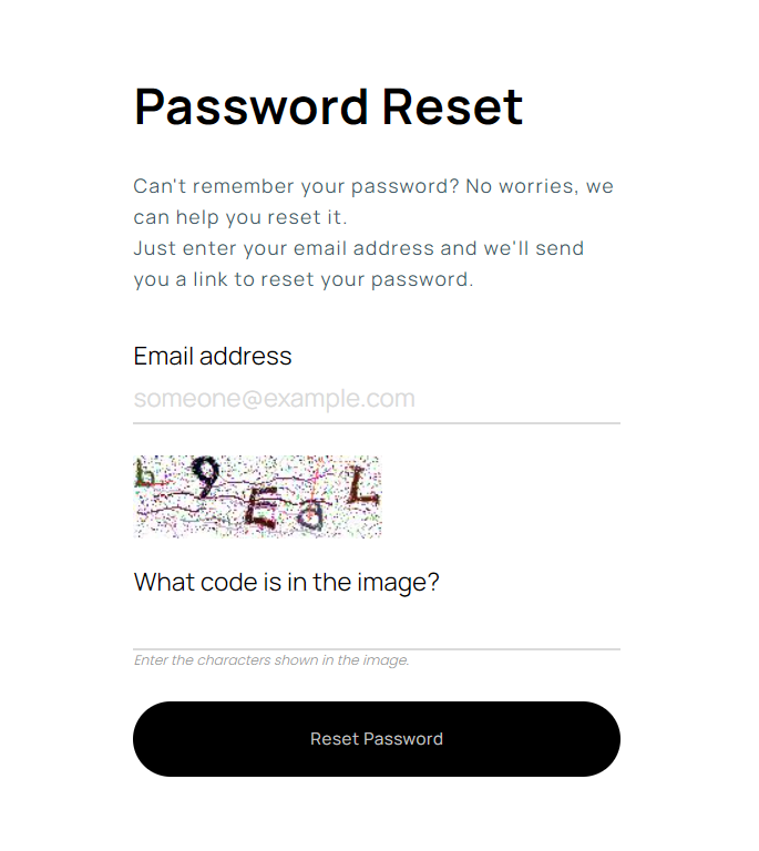 Forgot your password window